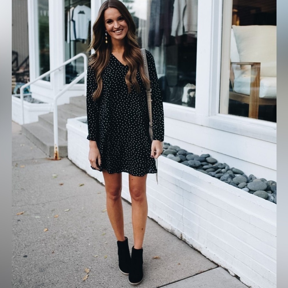 Madewell Star Silk Button Back Dress - Black - Small - Picture 7 of 15
